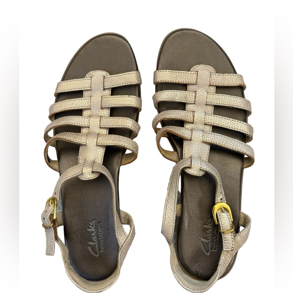 Clark’s Bendables Women’s Gold Strappy Sandal Size 9‎ - Picture 5 of 8